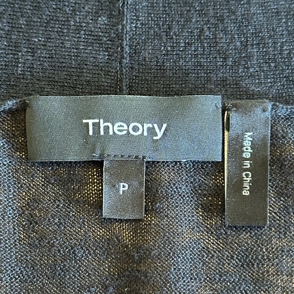 Theory | Linen Blend Waterfall Cardigan, Black - Picture 7 of 9